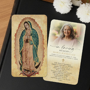 Our Lady of Guadalupe Prayer Photo Sympathy Cards