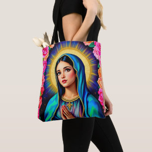 Our Lady of Guadalupe Praying Virgin Mary Fun  Tote Bag