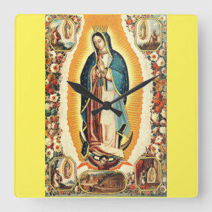 Our Lady Of Guadalupe Radiant Art Square Wall Clock