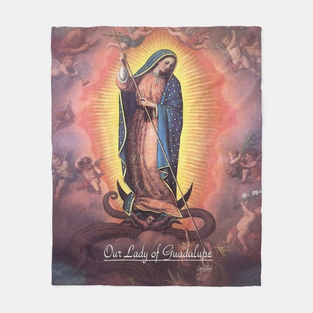 Our Lady of Guadalupe Rev12 Fleece Blanket (Front)