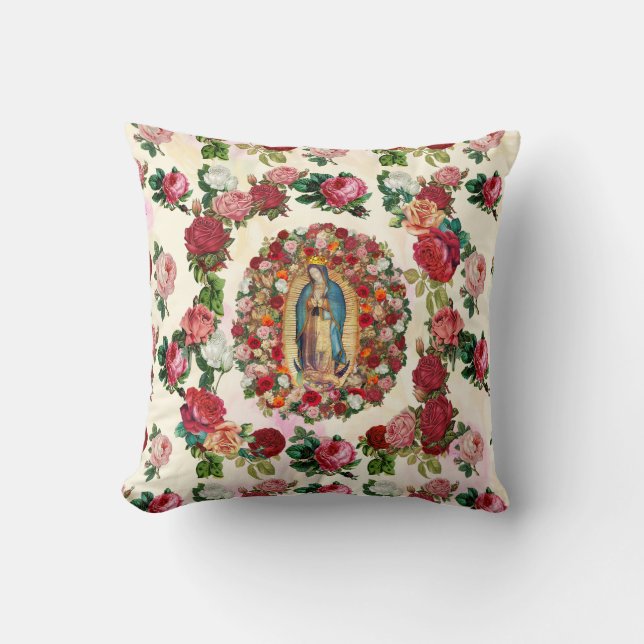 Our Lady of Guadalupe Roses Potpourri  Cushion (Front)