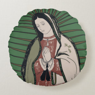 our lady of guadalupe round cushion