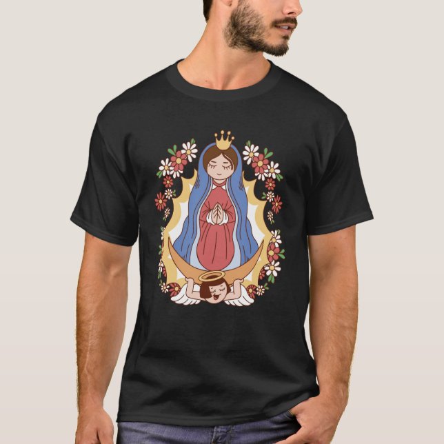 Our Lady Of Guadalupe Saint Virgin Mary Gracias Ma T-Shirt (Front)