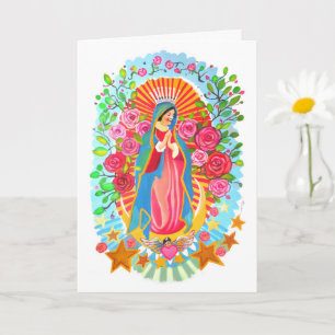 Our Lady of Guadalupe Simple White Customisable Card