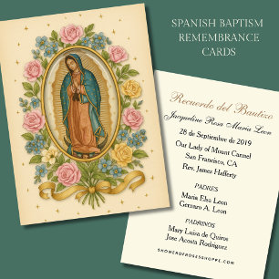 Our Lady of Guadalupe Spanish Baptism Holy Card