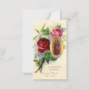 Our Lady of Guadalupe Spanish Funeral Holy Prayer Card