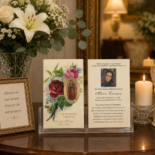 Our Lady of Guadalupe Spanish Funeral Holy Prayer Card