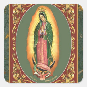 our lady of guadalupe square sticker