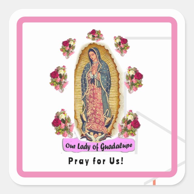 Our Lady of Guadalupe Square Sticker (Front)