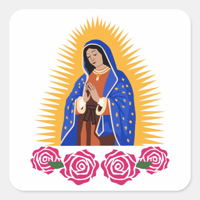 Our Lady of Guadalupe Square Sticker (Front)