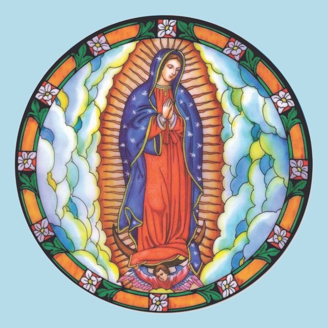 Our Lady of Guadalupe Standing Virgin Mary Heaven Classic Round Sticker (Creator Uploaded)