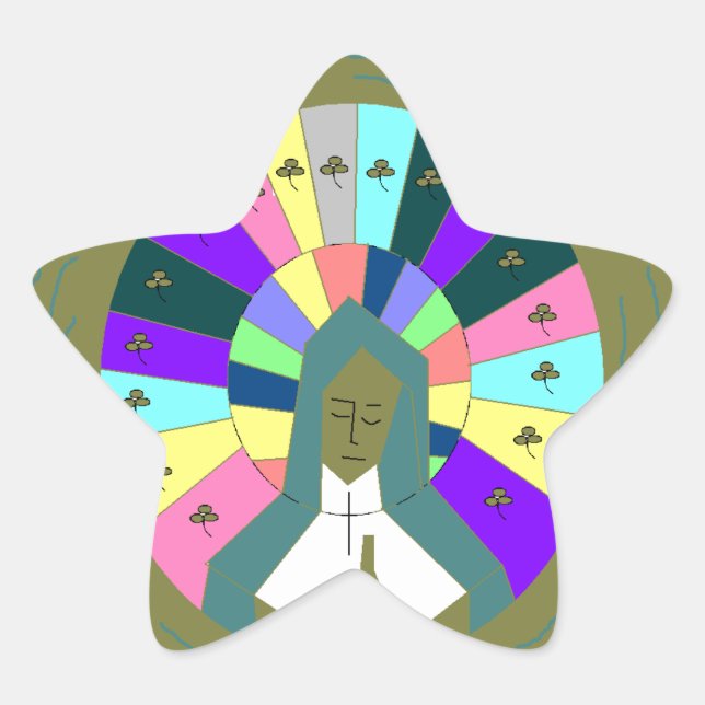 OUR LADY OF GUADALUPE STAR STICKER (Front)