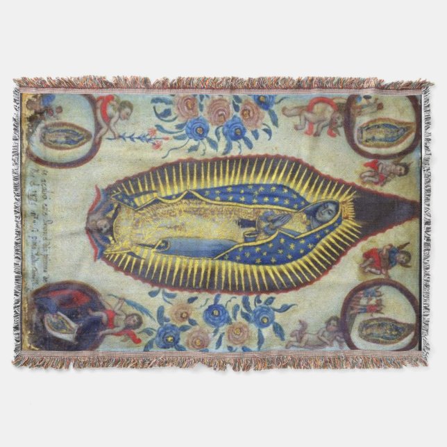 Our Lady of Guadalupe Virgin Mary 1824 Art Blanket (Front)