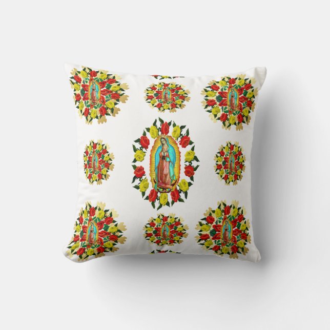 Our Lady of Guadalupe Virgin Mary Catholic Saint  Cushion (Front)