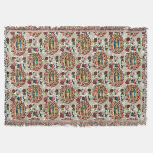 Our Lady of Guadalupe Virgin Mary Catholic Saint  Throw Blanket