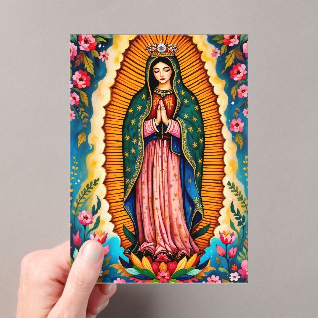 Our Lady of Guadalupe Virgin Mary Praying For You  Acrylic Invitations (Insitu (Handheld))