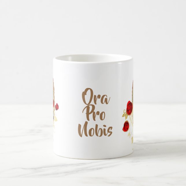 Our Lady of Guadalupe Virgin Mary Red Rose  Coffee Mug (Center)