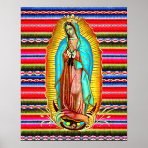 Our Lady of Guadalupe Virgin Mary Zarape Catholic  Poster