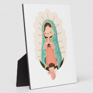 Our Lady of Guadalupe with angel Kawaii Style Plaque