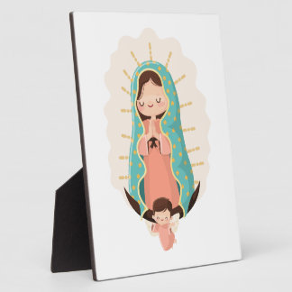 Our Lady of Guadalupe with angel Kawaii Style Plaque