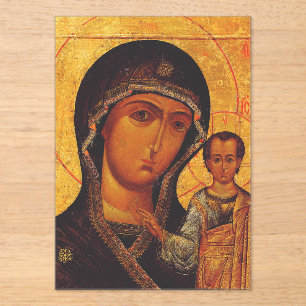 Our Lady of Kazan Orthodox Icon Acrylic Invitations