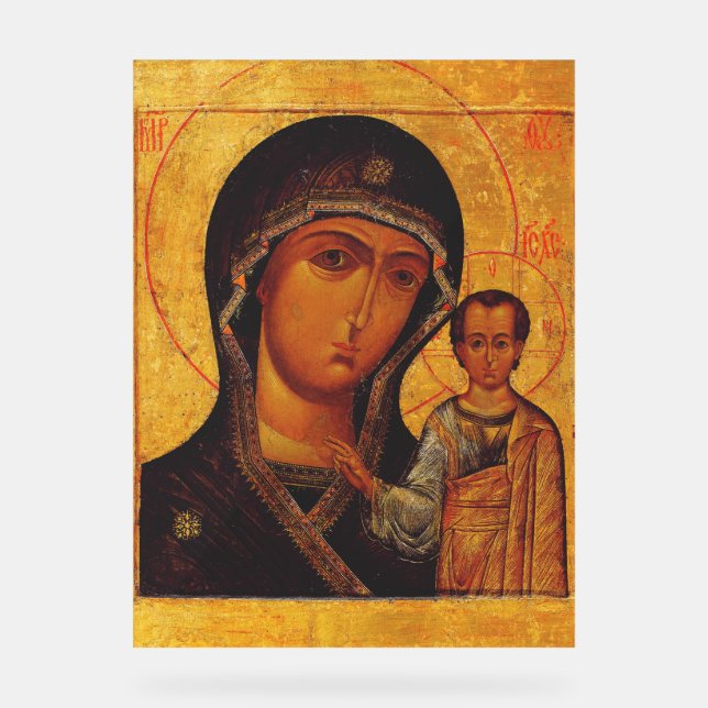Our Lady of Kazan Orthodox Icon Acrylic Sign (Front)