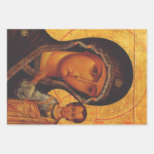 Our Lady of Kazan Orthodox Icon Wrapping Paper Sheet