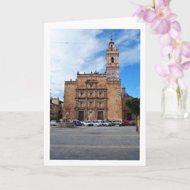 Our Lady of Los Angeles Church in Valencia, Spain Card (Orchid)