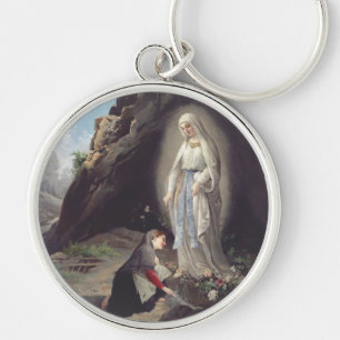 Our Lady of Lourdes Apparition Miraculous Art Key Ring