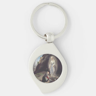 Our Lady of Lourdes Apparition Miraculous Art Key Ring
