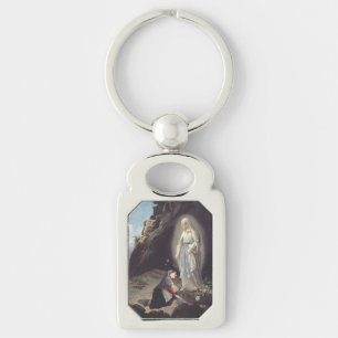 Our Lady of Lourdes Apparition Miraculous Art Key Ring