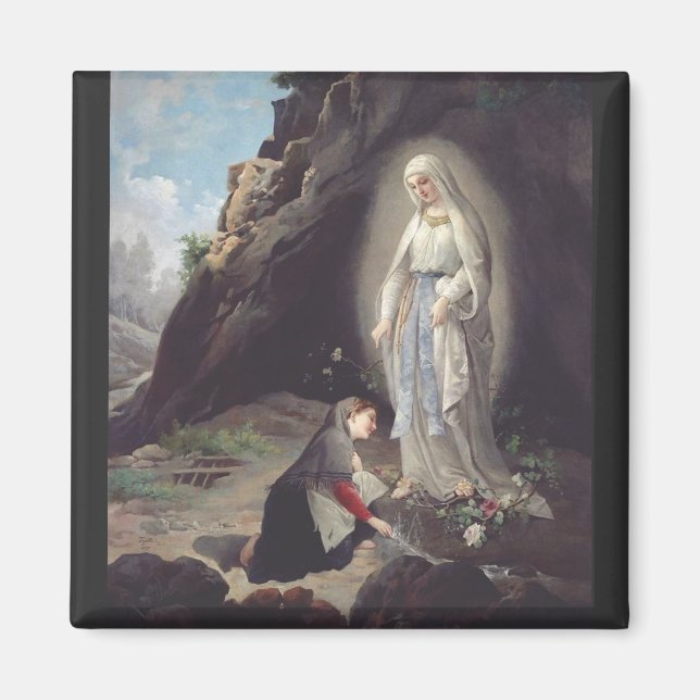 Our Lady of Lourdes Apparition Miraculous Art Magnet (Front)