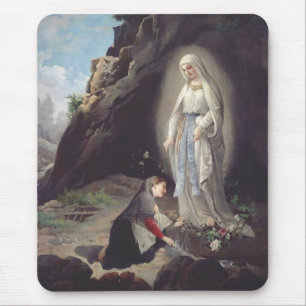 Our Lady of Lourdes Apparition Miraculous Art Mouse Mat