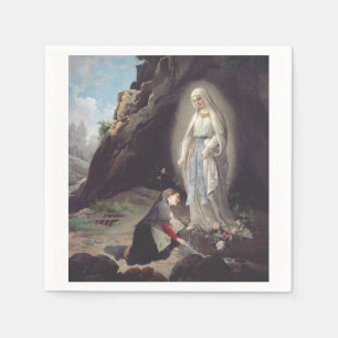 Our Lady of Lourdes Apparition Miraculous Art Napkin