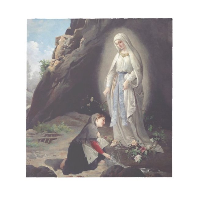 Our Lady of Lourdes Apparition Miraculous Art Notepad (Front)