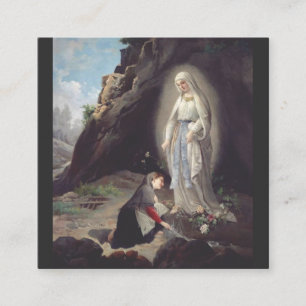 Our Lady of Lourdes Apparition Miraculous Art Square Business Card