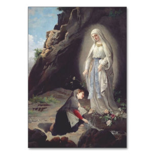 Our Lady of Lourdes Apparition Miraculous Art Table Number