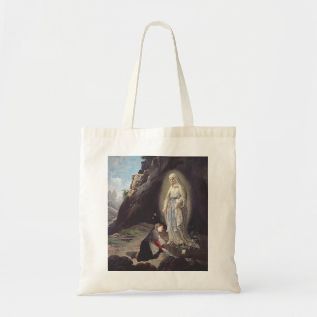 Our Lady of Lourdes Apparition Miraculous Art Tote Bag (Front)