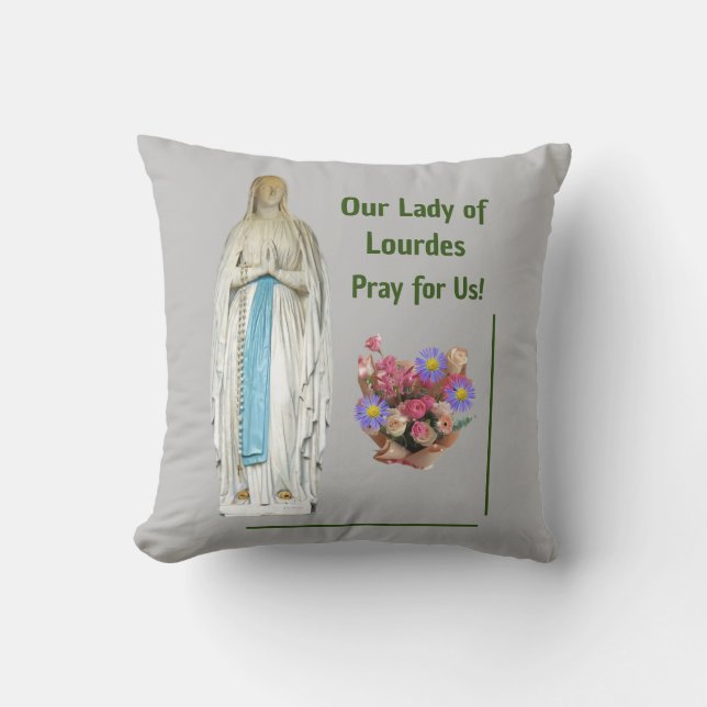 Our Lady of Lourdes Cushion (Front)