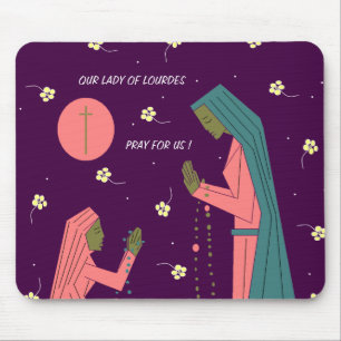OUR LADY OF LOURDES PRAY FOR US ! MOUSE MAT