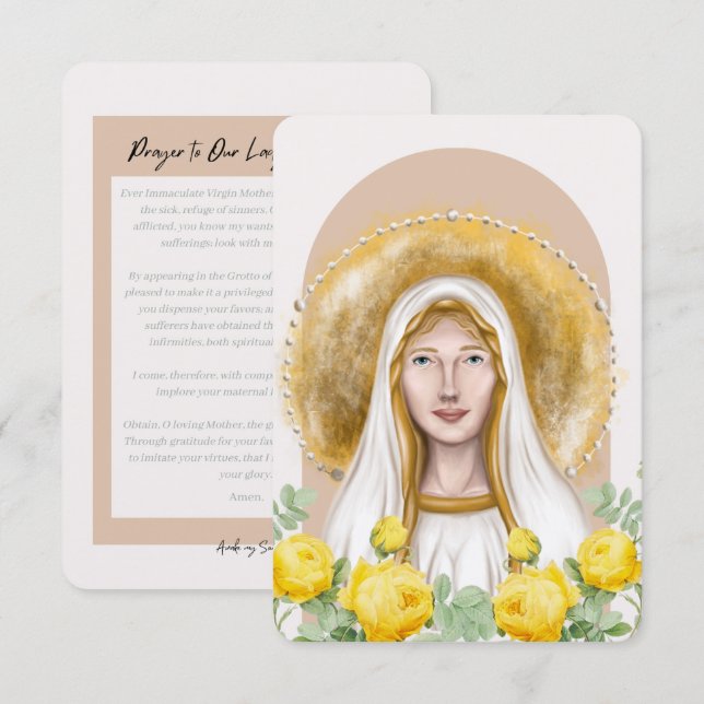 Our Lady of Lourdes Prayer Card (Front/Back)