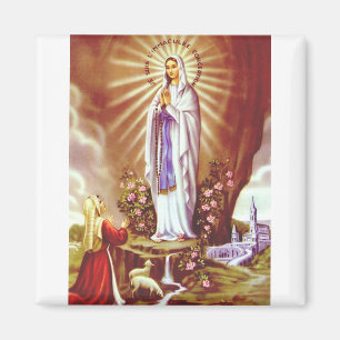 Our Lady of Lourdes Premium Massabielle Art Print Magnet
