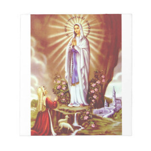 Our Lady of Lourdes Premium Massabielle Art Print Notepad