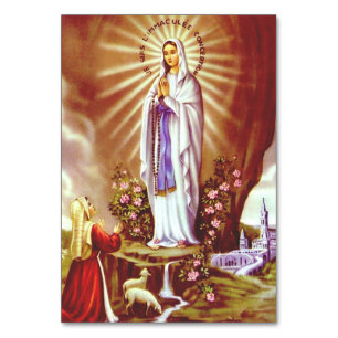 Our Lady of Lourdes Premium Massabielle Art Print Table Number