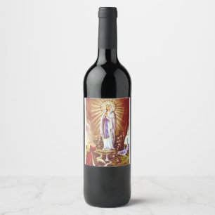 Our Lady of Lourdes Premium Massabielle Art Print Wine Label