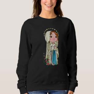 Our Lady of Lourdes Rosary Mary Cute Women Girls C Sweatshirt