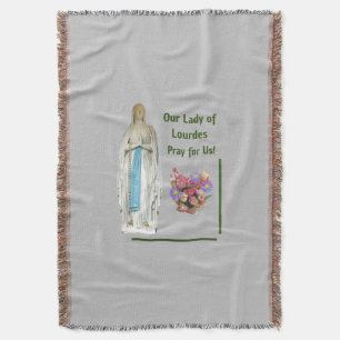 Our Lady of Lourdes Throw Blanket