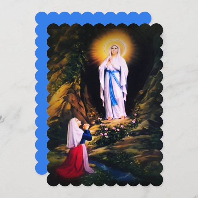 Our Lady of Lourdes with Prayer Invitation (Front/Back)
