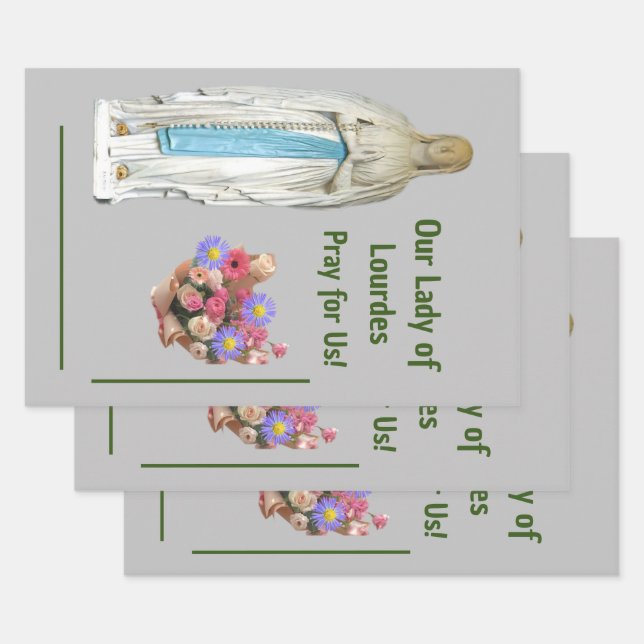 Our Lady of Lourdes Wrapping Paper Sheet (Set)