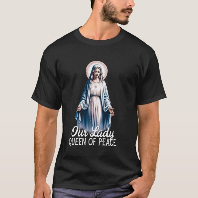 Our Lady of Medjugorje Pilgrimage Marian Catholic  T-Shirt (Front)